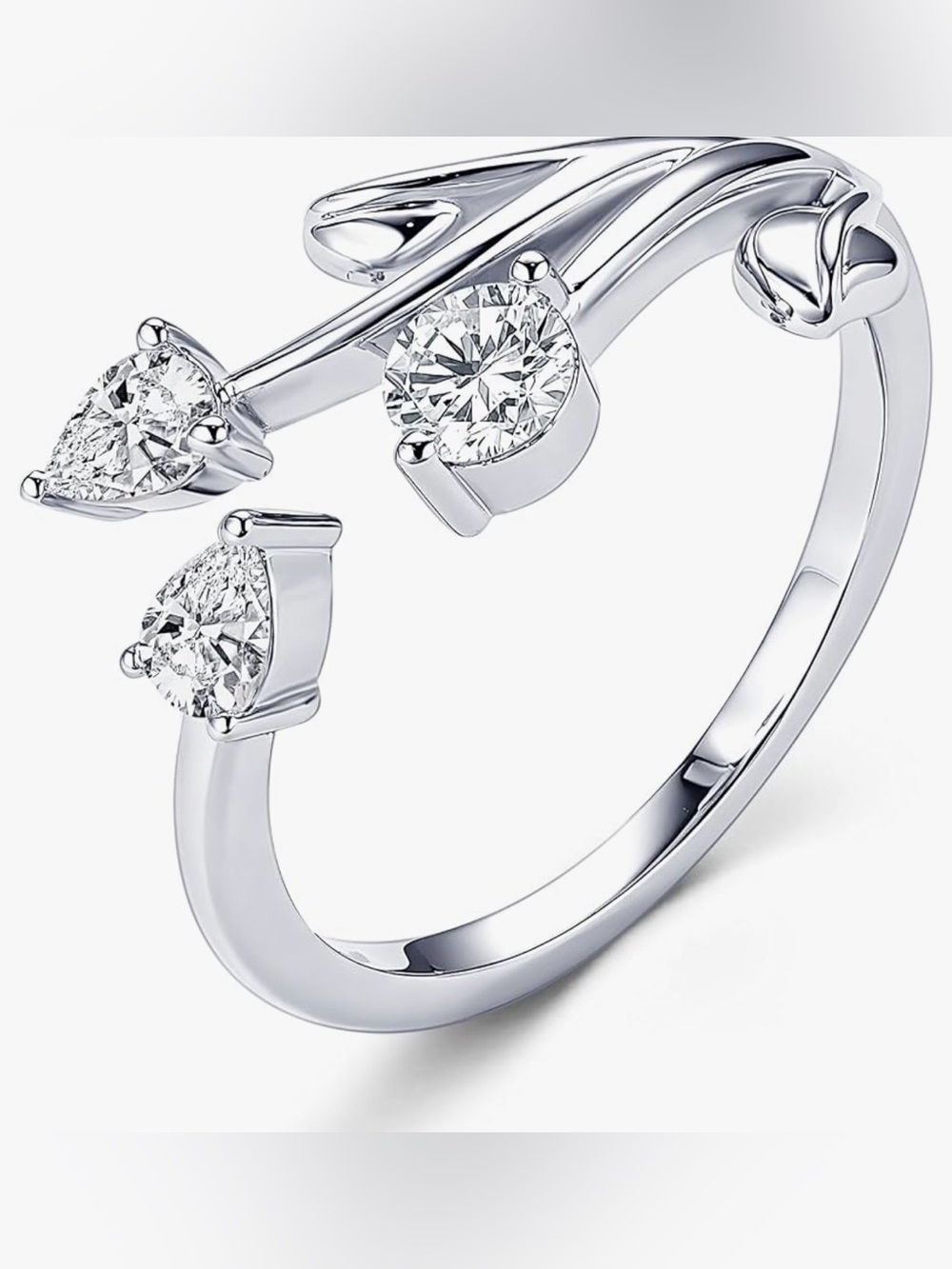 Moissanite Adjustable Ring